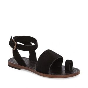 Free People Torrence Flat Sandal EU 37 Black